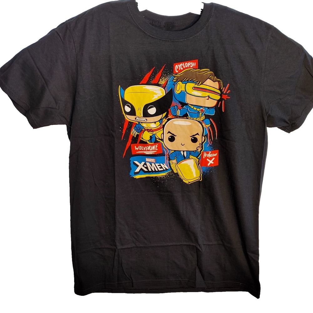 Marvel Funko POP  X-Men Men Size L Graphic T-Shirt Wolverine Cyclops Professor X